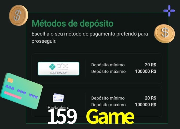 O cassino 159 Game oferece uma grande variedade de métodos de pagamento